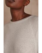 T-shirt con topazio lurex argentato