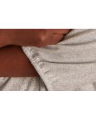 T-shirt con topazio lurex argentato