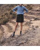 Estelle Schokofarbener Velourslederrock