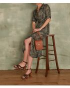 Carmen-Kleid mit Blattmuster