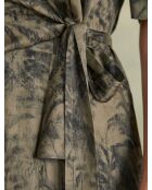 Carmen-Kleid mit Blattmuster