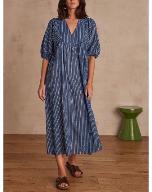 Königsblaues gestreiftes Kleid Marie