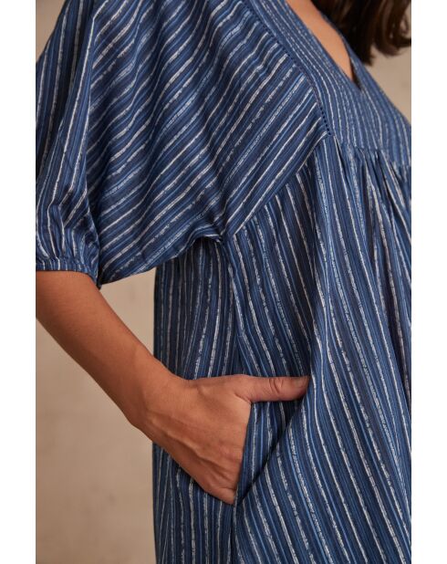 Königsblaues gestreiftes Kleid Marie