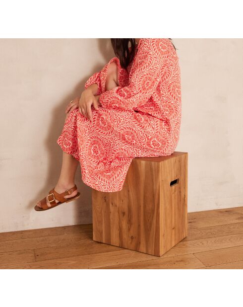 Orangefarbenes bedrucktes Kleid Romana