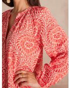 Orangefarbenes bedrucktes Kleid Romana