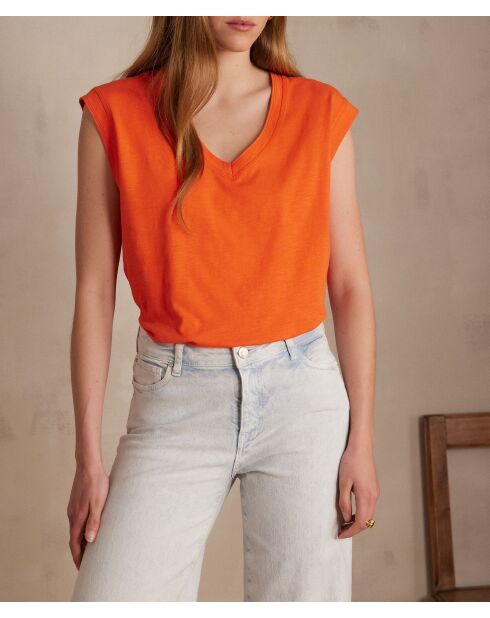 Delya orangefarbenes T-Shirt