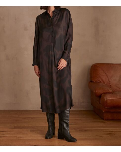 Vestido estampado negro Mirabelle