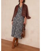 Marineblaues Druckkleid Lana