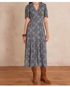 Marineblaues Druckkleid Lana