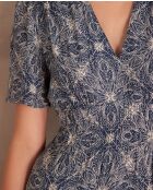 Marineblaues Druckkleid Lana