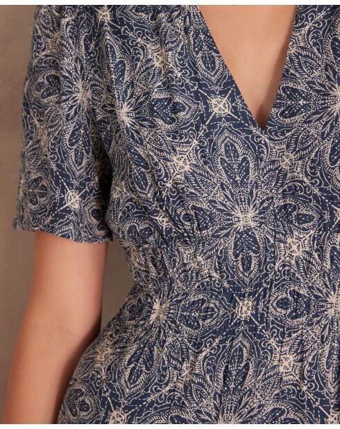 Marineblaues Druckkleid Lana