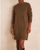 Khakifarbenes Strickkleid Lina