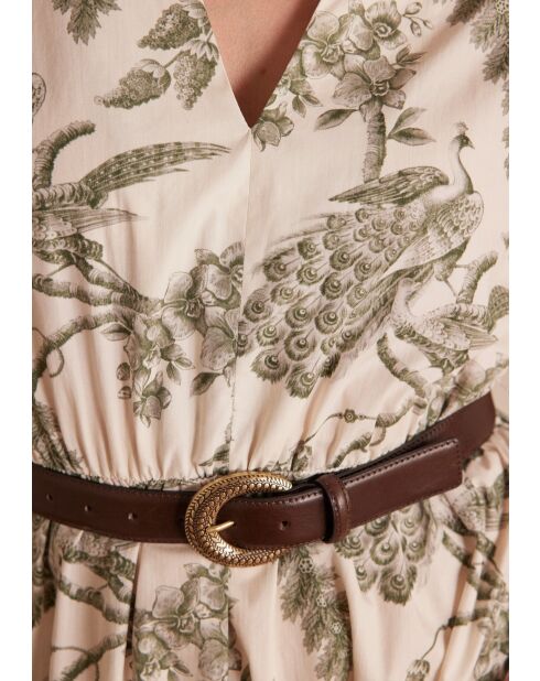 Bedrucktes Kleid Cordelia in Khaki