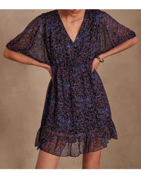 Violettes bedrucktes Kleid Melodie