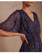 Vestido estampado morado Melodie
