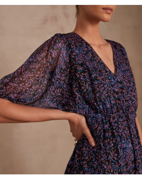 Violettes bedrucktes Kleid Melodie