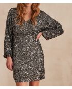 Vestido mágico de lentejuelas plateadas