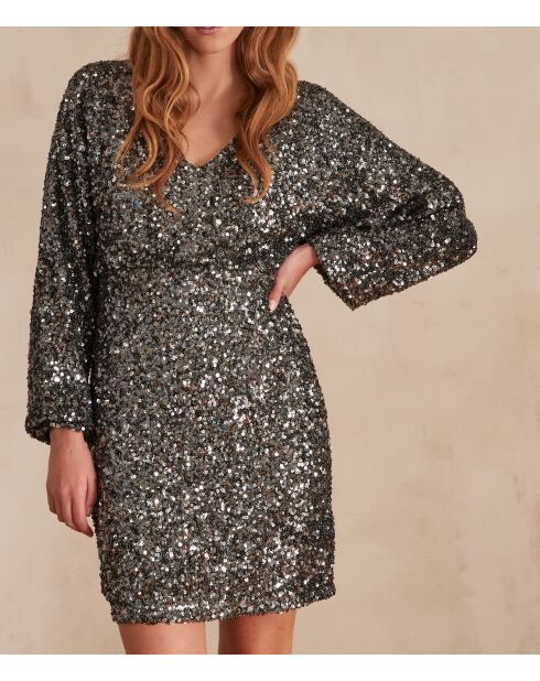 Robe Magie sequins argentée