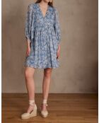 Lauriza himmelblaues bedrucktes Kleid