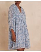 Lauriza himmelblaues bedrucktes Kleid