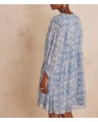 Lauriza himmelblaues bedrucktes Kleid