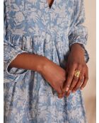 Lauriza himmelblaues bedrucktes Kleid
