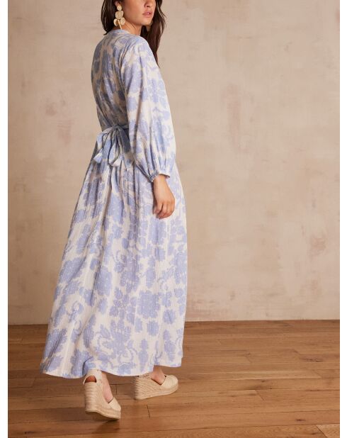 Himmelblaues bedrucktes Kleid Mirana