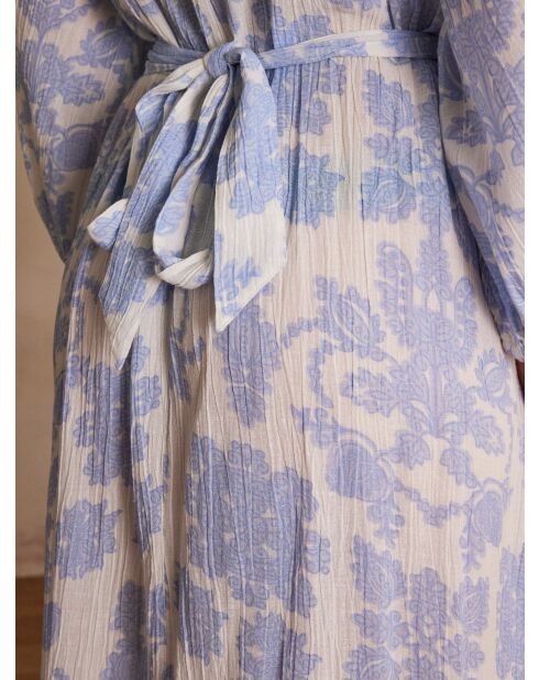 Himmelblaues bedrucktes Kleid Mirana