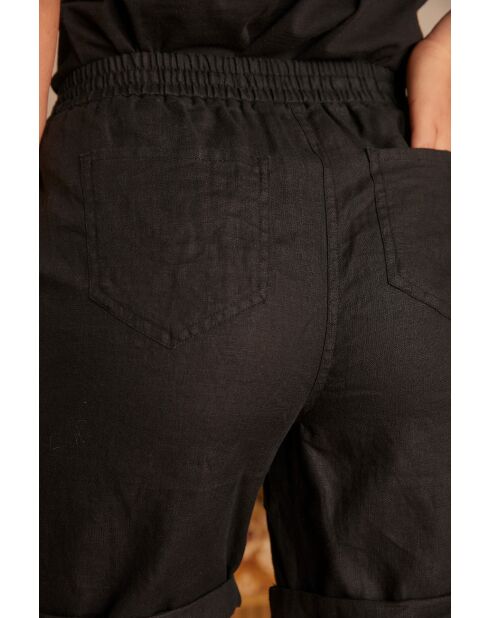 Shorts neri in lino Soanne