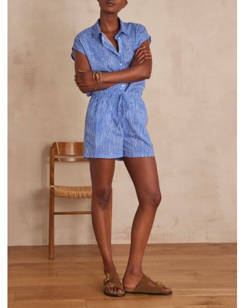 Blaue gestreifte Shorts von Matisse