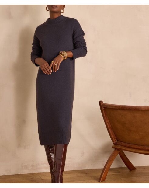 Robe Roxana en maille pétrole