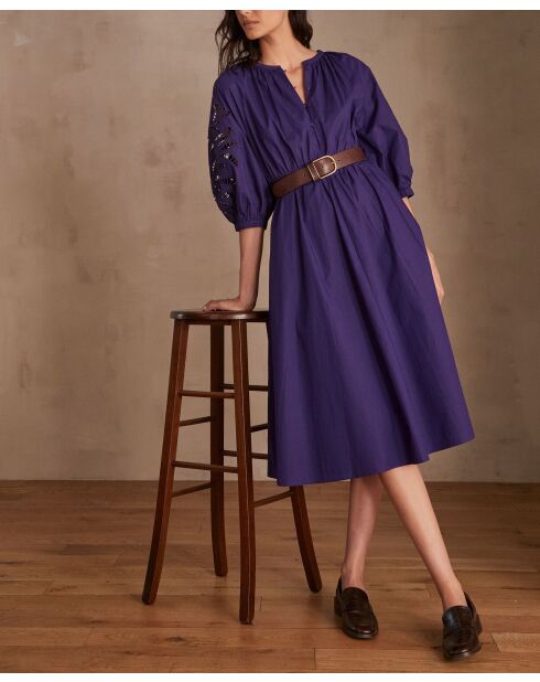 Robe Micha brodée violette