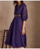 Robe Micha brodée violette