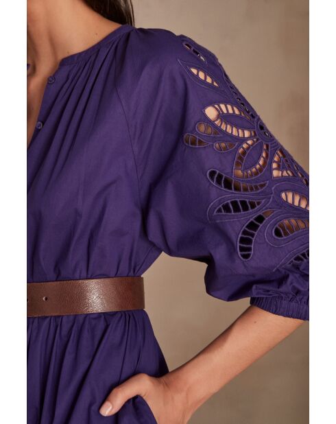 Robe Micha brodée violette