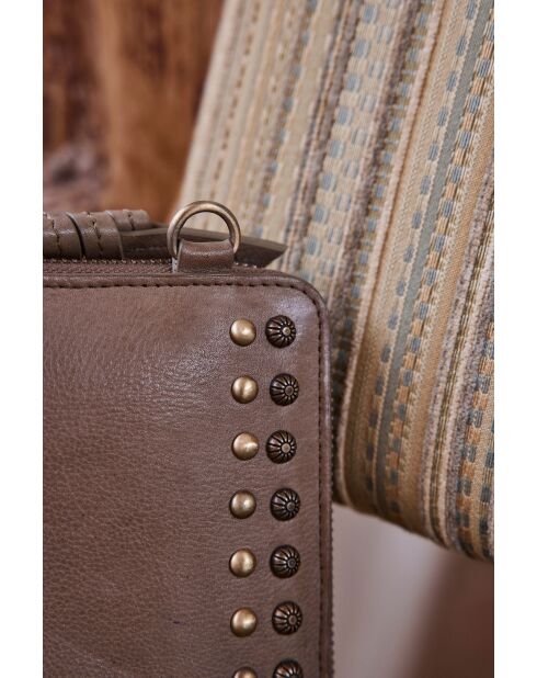 Pochette téléphone Gaspard taupe foncé