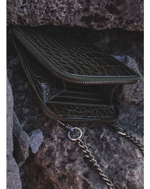 Cartera ámbar de piel verde inglesa