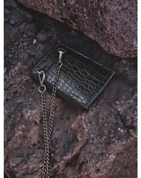 Cartera ámbar de piel verde inglesa