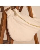 Sac besace Gelina en velours écru