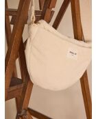 Sac besace Gelina en velours écru