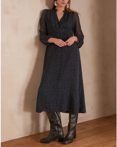 Robe Lara imprimée marine