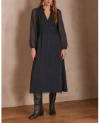 Robe Lara imprimée marine