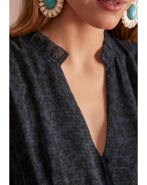 Robe Lara imprimée marine