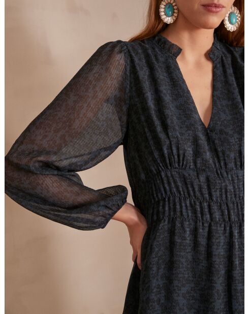 Robe Lara imprimée marine
