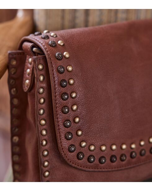 Sac besace en cuir Gaspard camel clair
