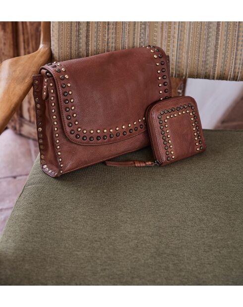 Sac besace en cuir Gaspard camel clair