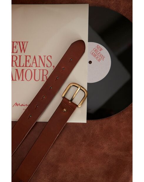 Ceinture moyenne Jiva marron foncé
