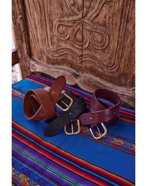 Ceinture moyenne Jiva marron foncé