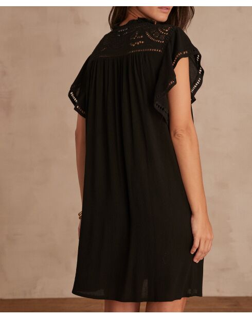 Besticktes schwarzes Kleid Margot