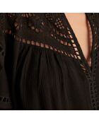 Besticktes schwarzes Kleid Margot