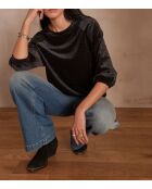 T-shirt en velours Topaze noir